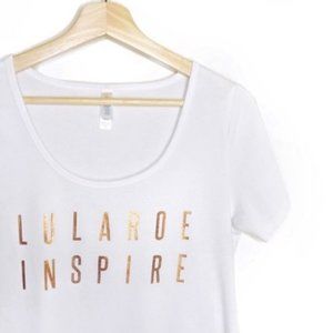LuLaRoe Graphic LuLaRoe Inspire White Tee Shirt Sm